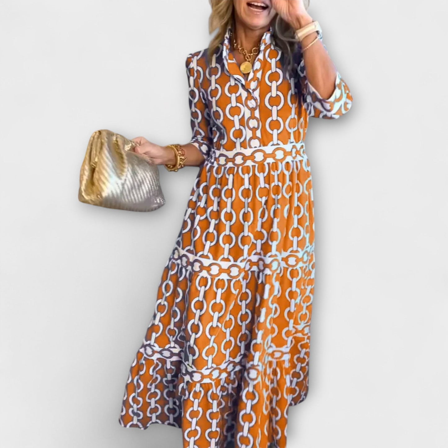 Shea | Midi Dress with Chain Pattern