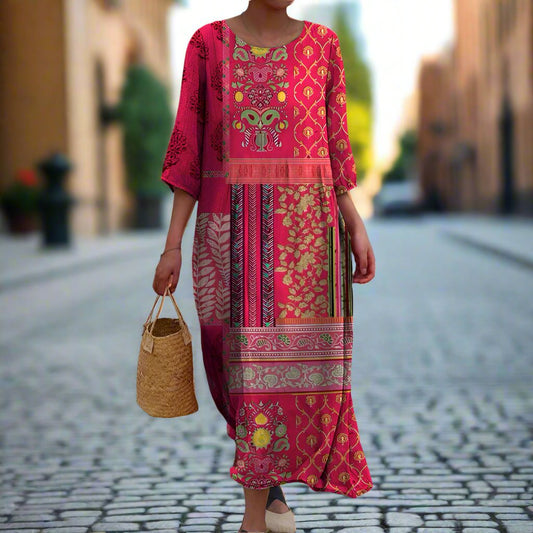 Aviana | Elegant Loose Fitting Boho Maxi Dress