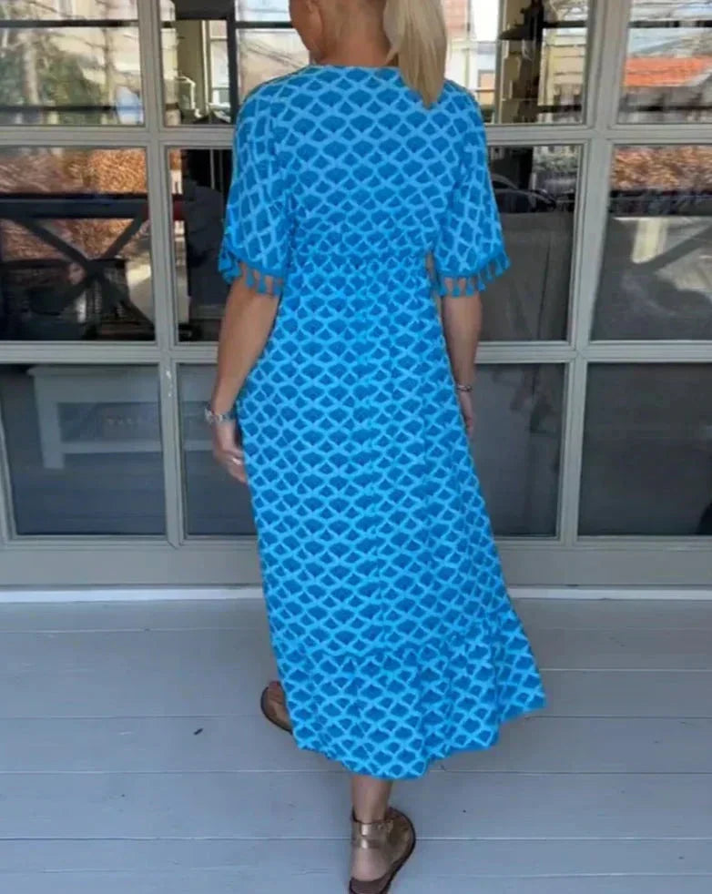 Ana | Comfortable Loose Fit V-Neck Midi Dress