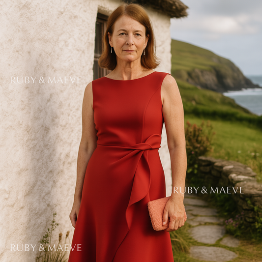 Cornelie | Draped Asymmetric Midi Dress