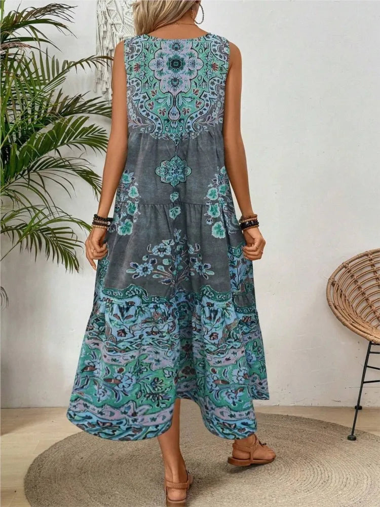 Warrina | Vintage Printed A-line Dress