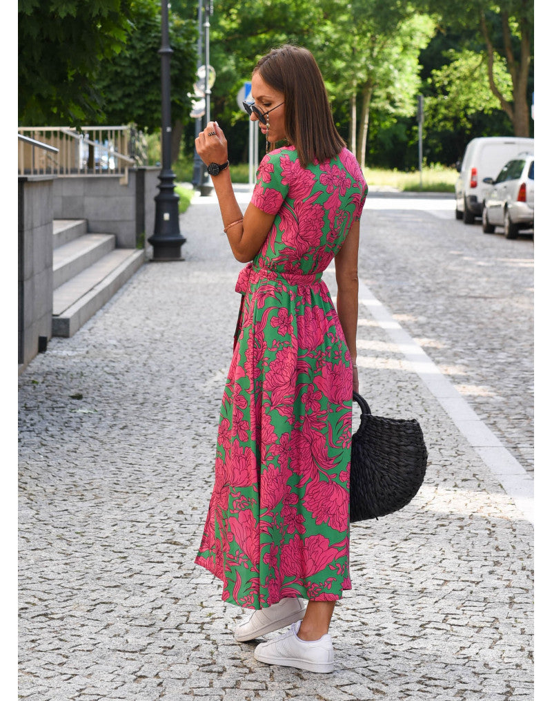 Rania | Floral Wrap Midi Dress