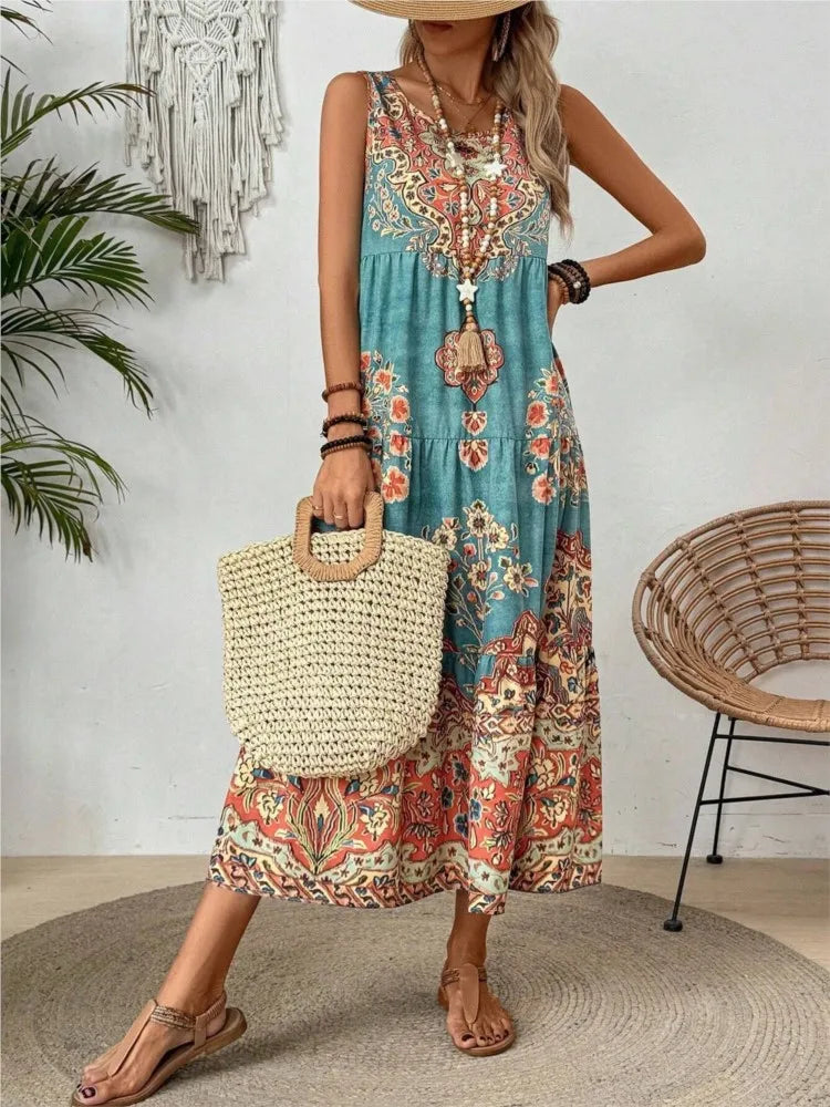 Warrina | Vintage Printed A-line Dress