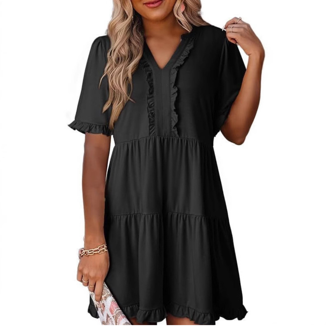 Shuvie | Casual V-Neck Mini Dress