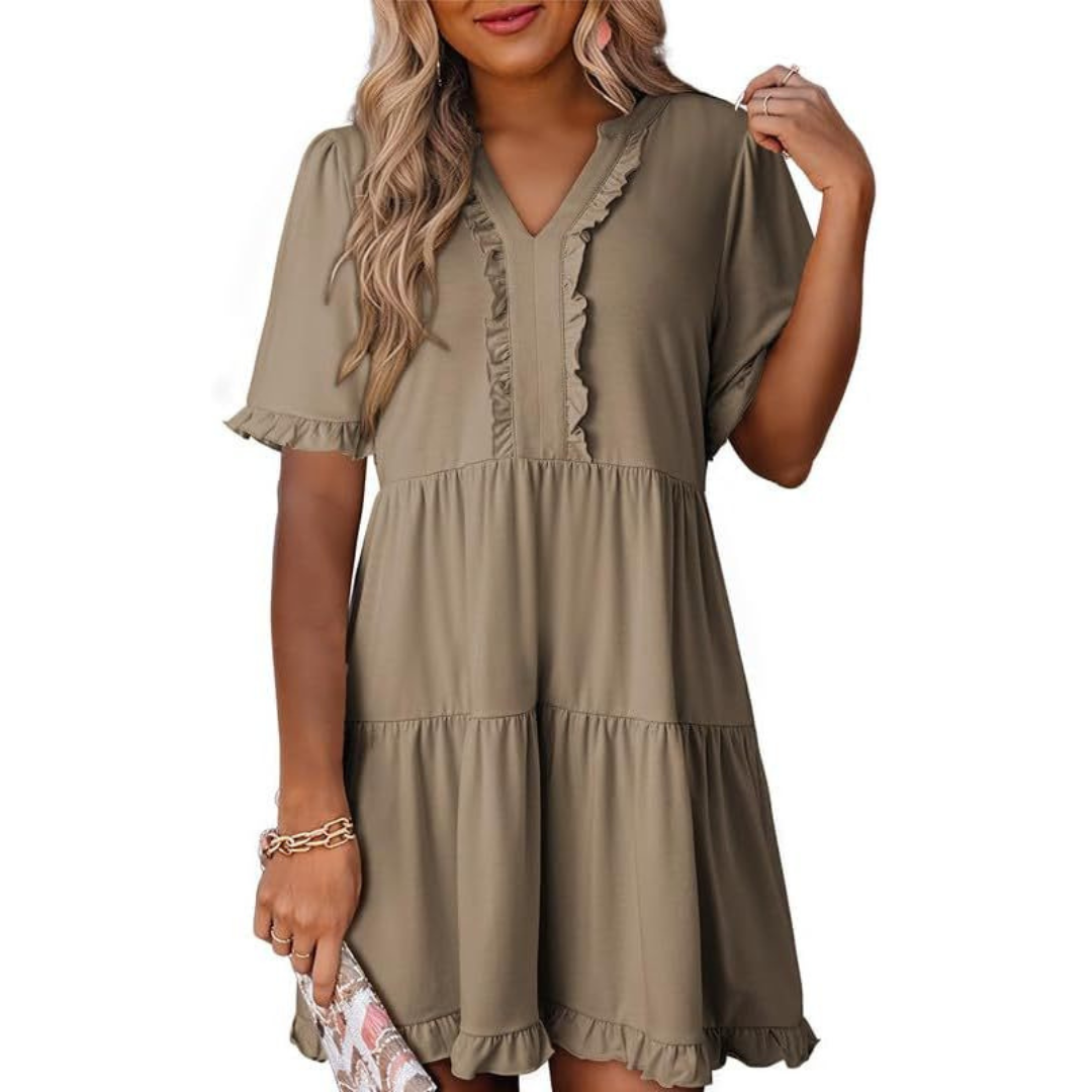 Shuvie | Casual V-Neck Mini Dress