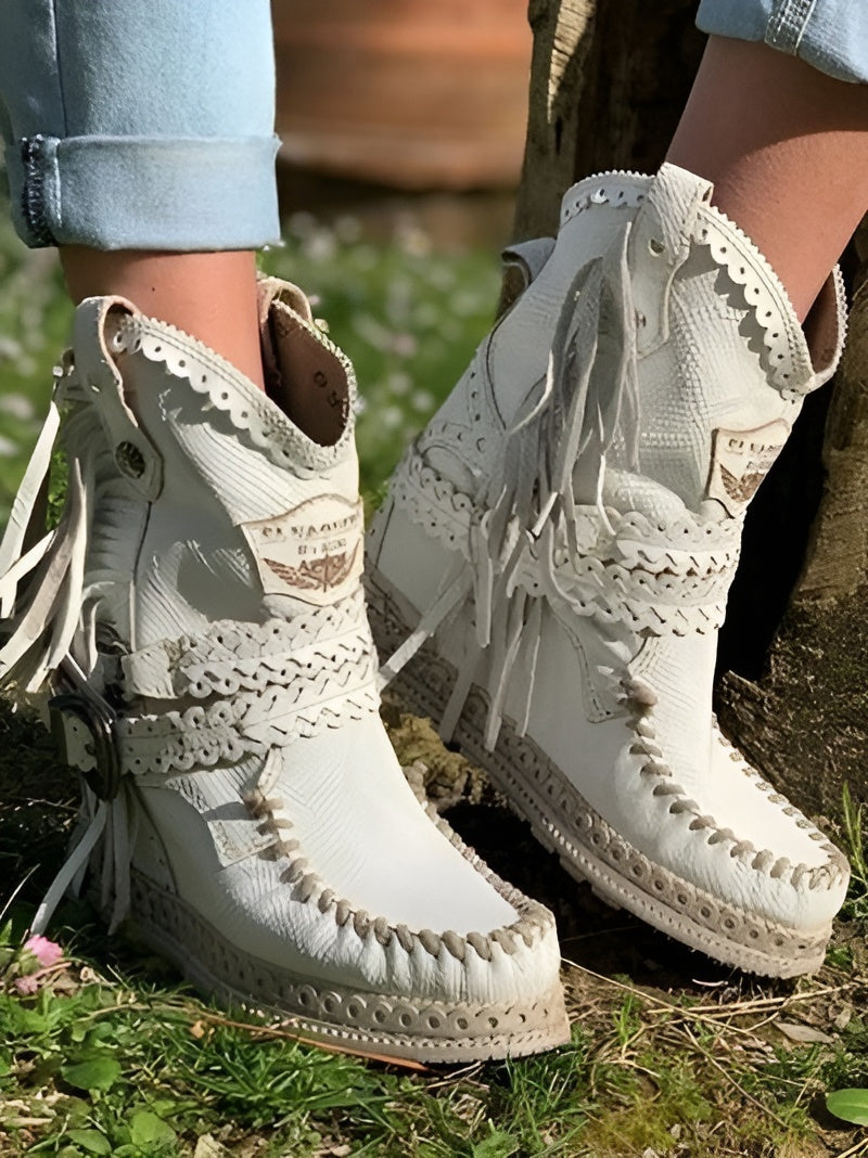 Meri | Boho Fringe Boots